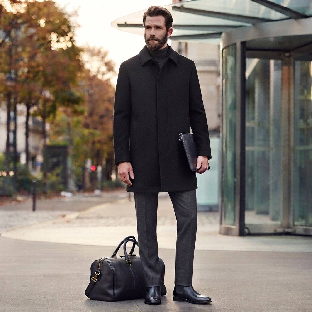 Banana Republic Wool Cashmere Blend Car Coat Full Zip Hidden Button Black Small